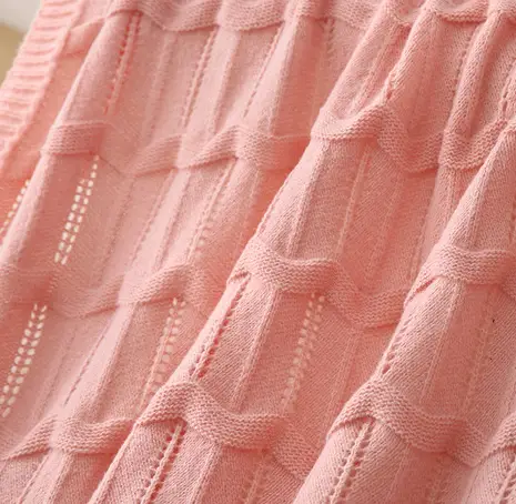 TrustWeave Scallop Wave Knit Throw Blanket Wholesale USA