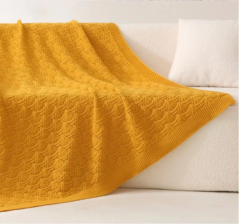 TrustWeave Shell Openwork Knit Throw Blanket - Textured Shell Pattern with Openwork Knit