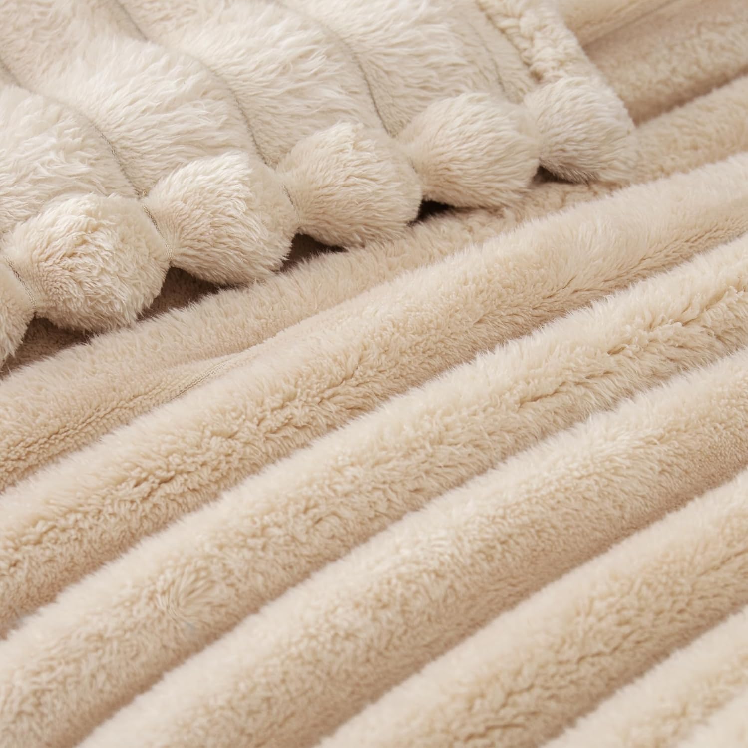 Custom Ribbed Striped Plush Throw Fleece Blanket Wholesale USA