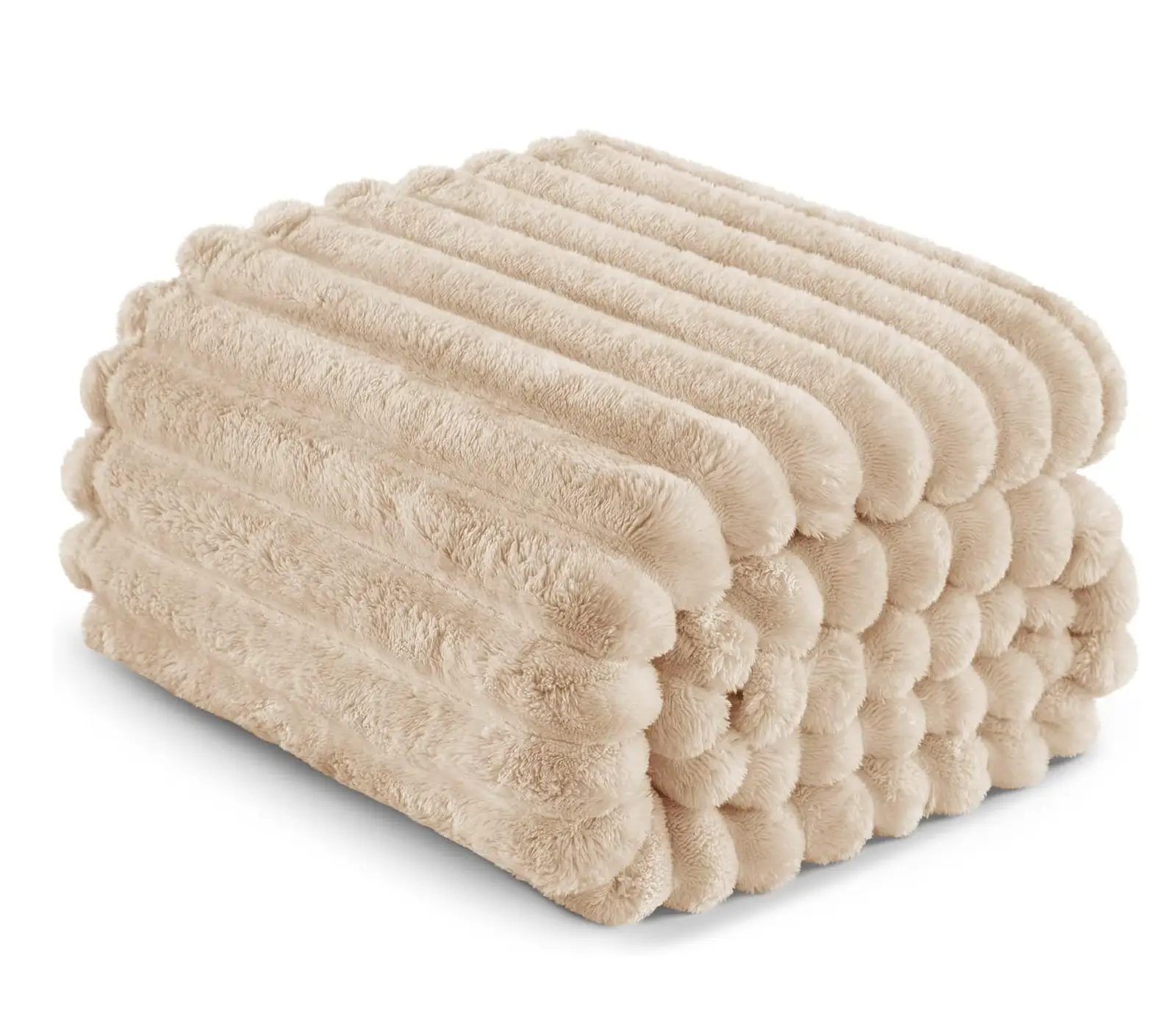 Ribbed Striped Plush Throw Fleece Blanket Wholesale USA